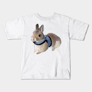 Brown Rabbit with Harness _ Bunniesmee Kids T-Shirt